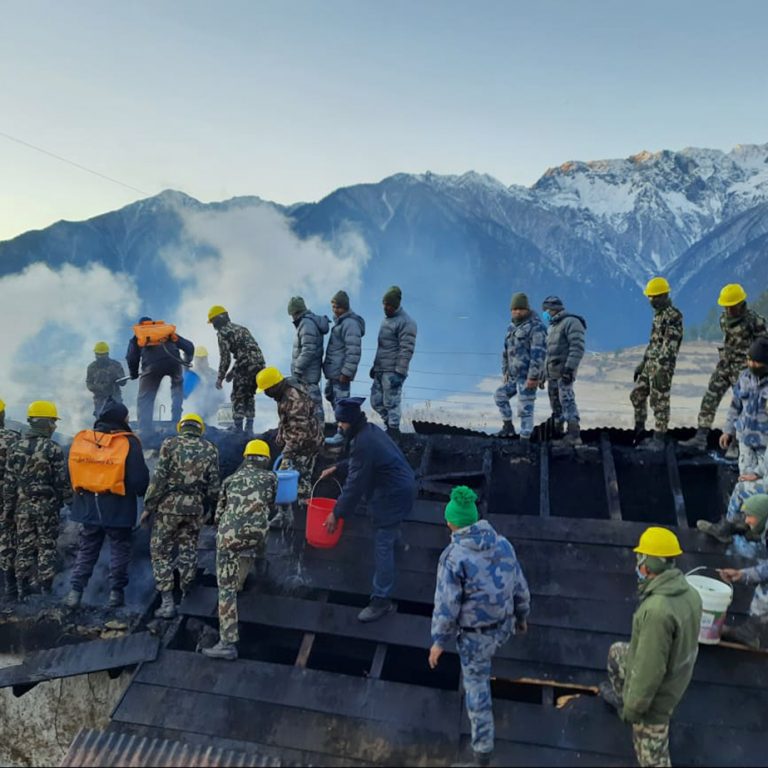 हुम्ला विमानस्थलमा आगलागी, पानी जमेकोले नियन्त्रणमा लिन समस्या