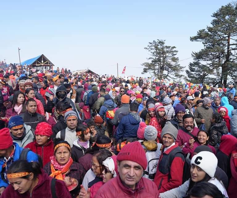 सडकको अवरोध खुलेसंगै ताप्लेजुङको पाथीभरा मन्दिरमा आउने दर्शनार्थी बढ्दै