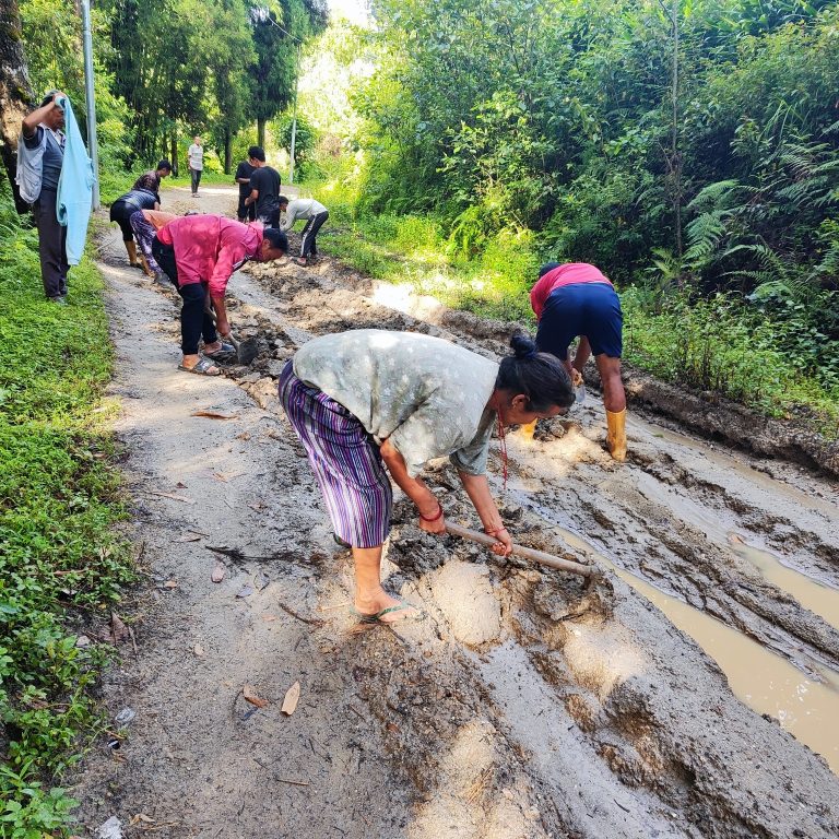 फुनपा–१० मा श्रमदानमार्फत सडक स्तरोन्नती