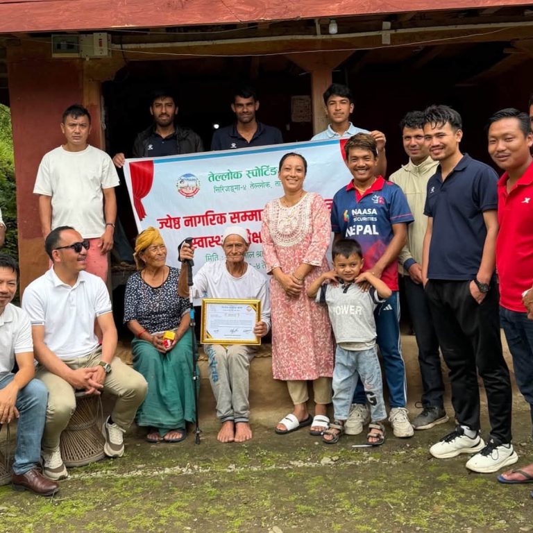 तेल्लोक स्पोर्टिङ क्लवको सामाजिक अभियान : जेष्ठ नागरिकलाई स्वास्थ्य परीक्षणसंगै सम्मान गरियो
