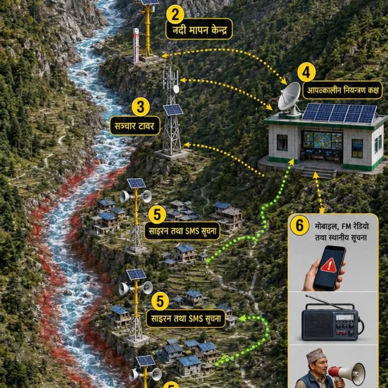 फक्ताङलुङद्धारा हिमताल तथा बाढी पूर्व सूचना प्रणालीको अवधारणात्मक नक्सा सार्वजनिक